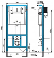 JIKA WC SYSTEM podomítkový modul pro závěsné klozety se samostatným ocelovým rámem   H8956520000001
